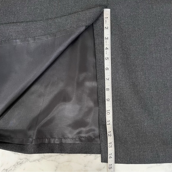 Vintage Pendleton wool midi maxi pencil skirt charcoal gray pockets modest 12 - Picture 8 of 11